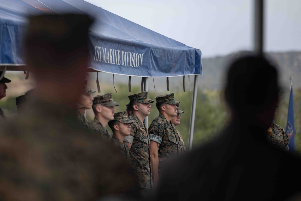 1st MARDIV holds quarterly colors ceremony