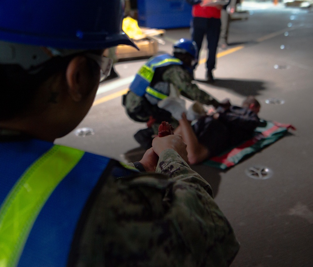 USS John C. Stennis (CVN 74) Sailors Participate in Security Drill