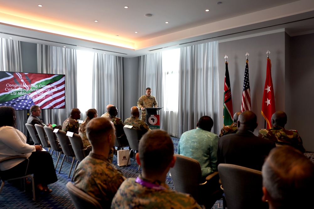 Gen. Michael Langley celebrates Kenyan Military Soldiers accepted into U.S. Military Academies at the African Chiefs of Defense Conference 2025