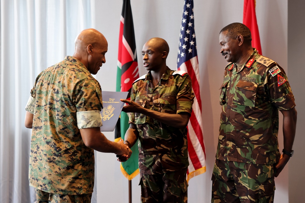 Gen. Michael Langley celebrates Kenyan Military Soldiers accepted into U.S. Military Academies at the African Chiefs of Defense Conference 2025