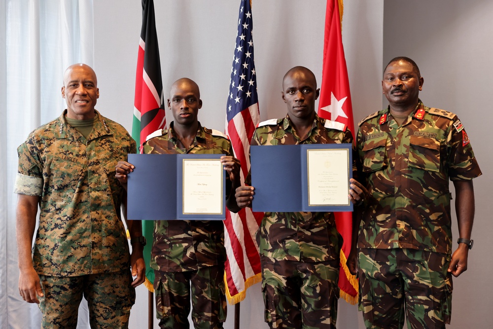 Gen. Michael Langley celebrates Kenyan Military Soldiers accepted into U.S. Military Academies at the African Chiefs of Defense Conference 2025