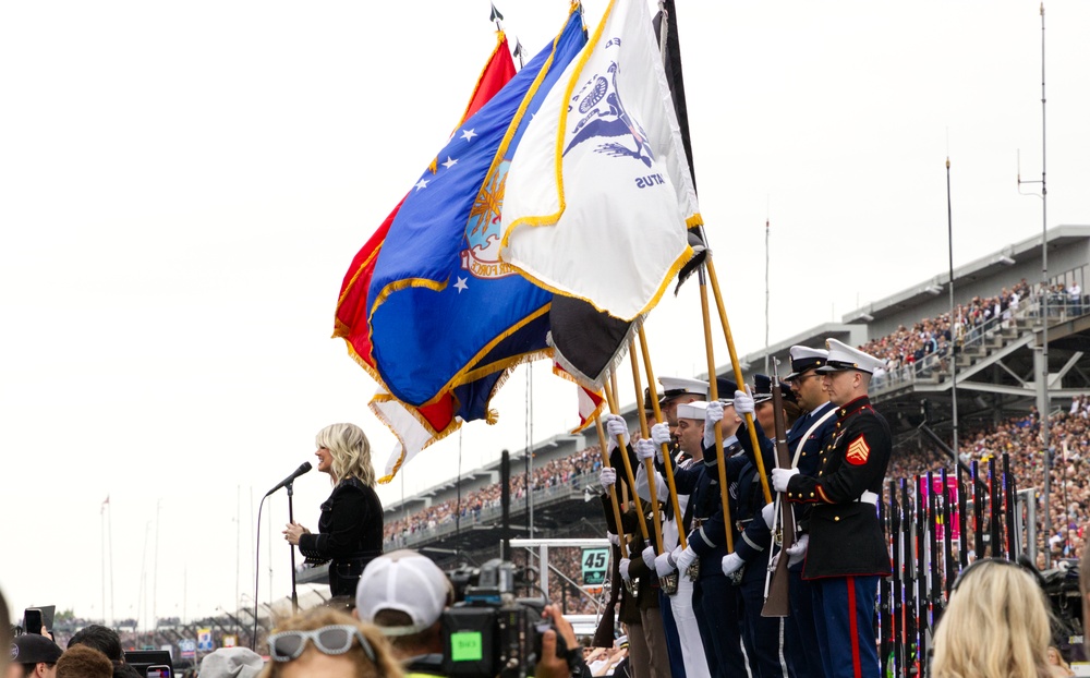 Indianapolis 500 Prerace Ceremonies Feature and Honor Service Members.