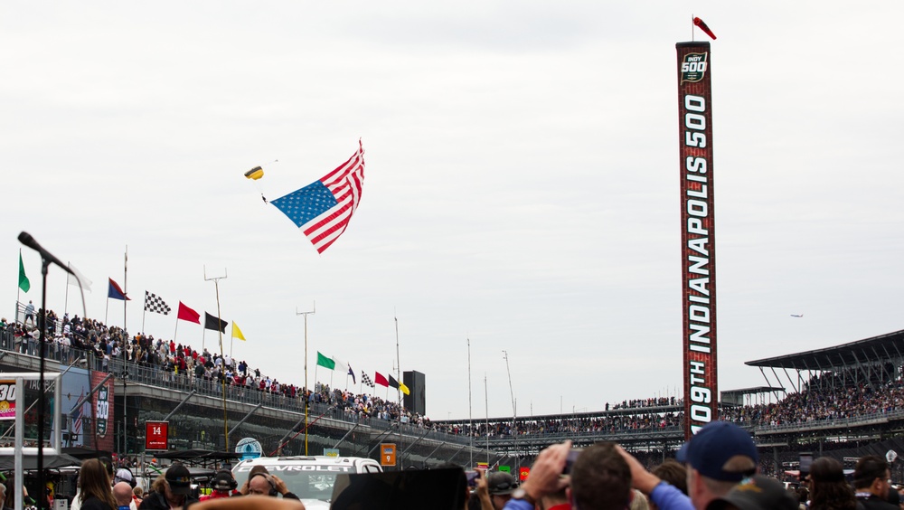 Indianapolis 500 Prerace Ceremonies Feature and Honor Service Members.