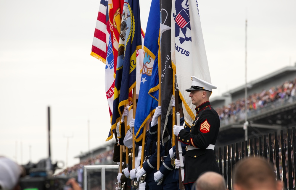 Indianapolis 500 Prerace Ceremonies Feature and Honor Service Members.