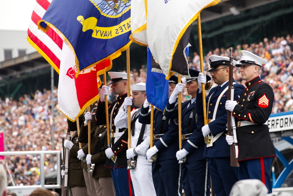 Indianapolis 500 Prerace Ceremonies Feature and Honor Service Members.