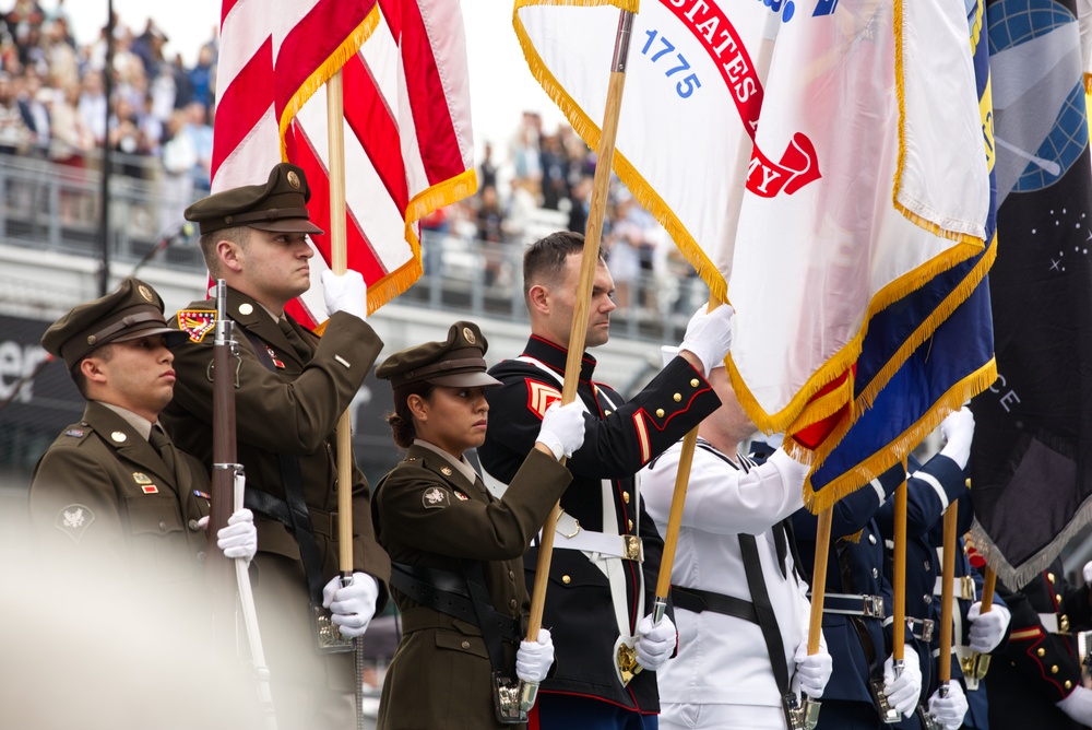 Indianapolis 500 Prerace Ceremonies Feature and Honor Service Members.