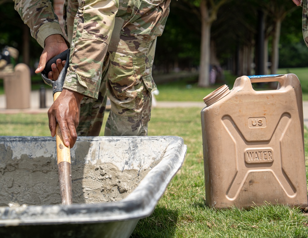 3rd ID 92nd Engineer Battalion Prepare Site for New Rocky the Bulldog Statue