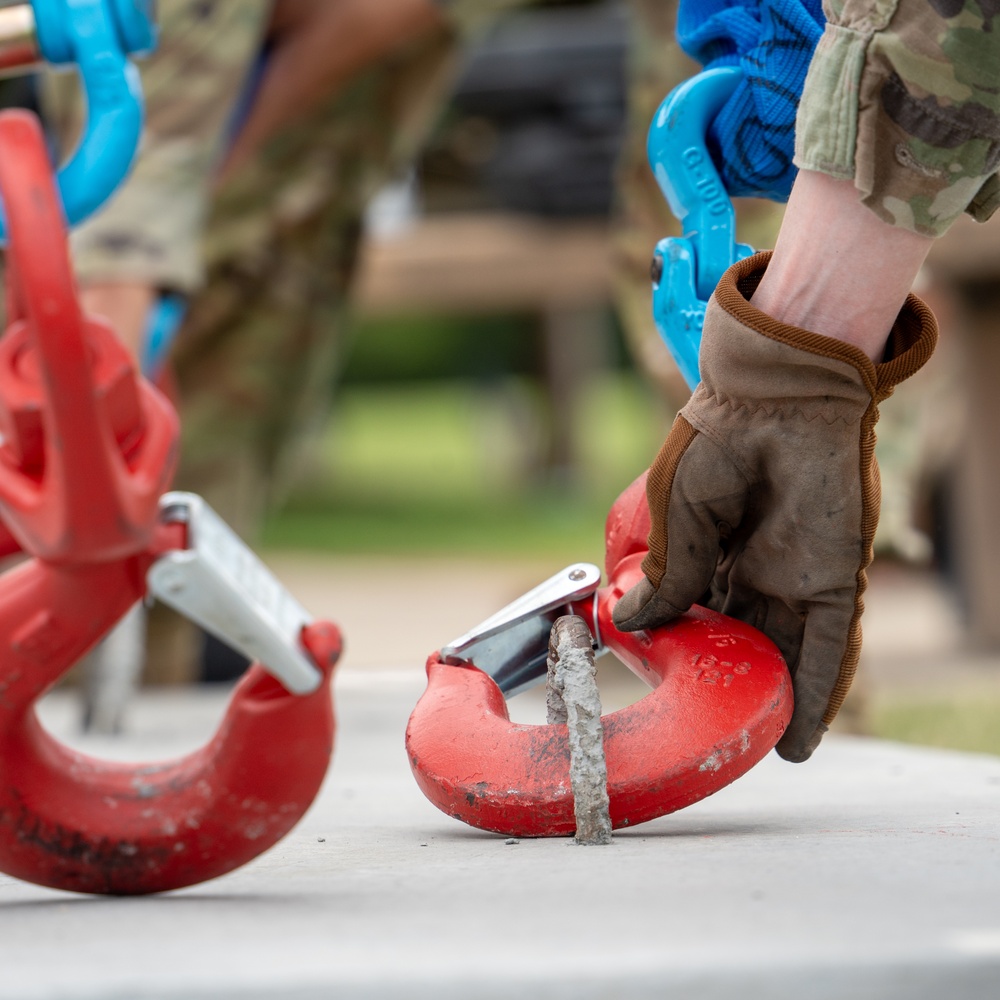 3rd ID 92nd Engineer Battalion Prepare Site for New Rocky the Bulldog Statue