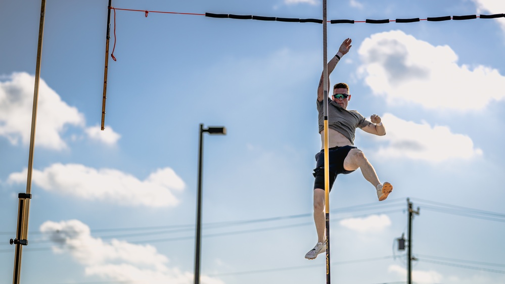 2nd Lt. Braeden Holcombe trains for Olympic Decathlon