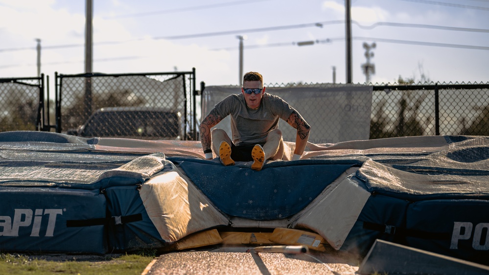 2nd Lt. Braeden Holcombe trains for Olympic Decathlon