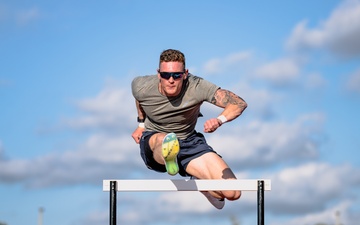 2nd Lt. Braden Holcombe trains for Olympic Decathlon