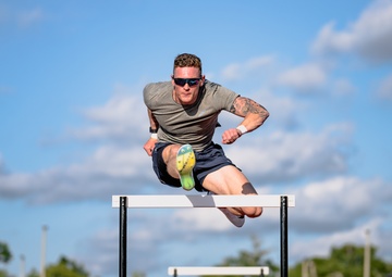 2nd Lt. Braden Holcombe trains for Olympic Decathlon