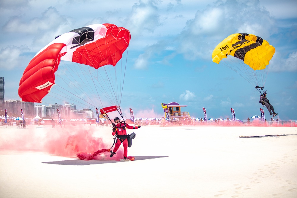 U.S. Army Parachute Team Joins British Army Red Devils for Hyundai Air and Sea Show