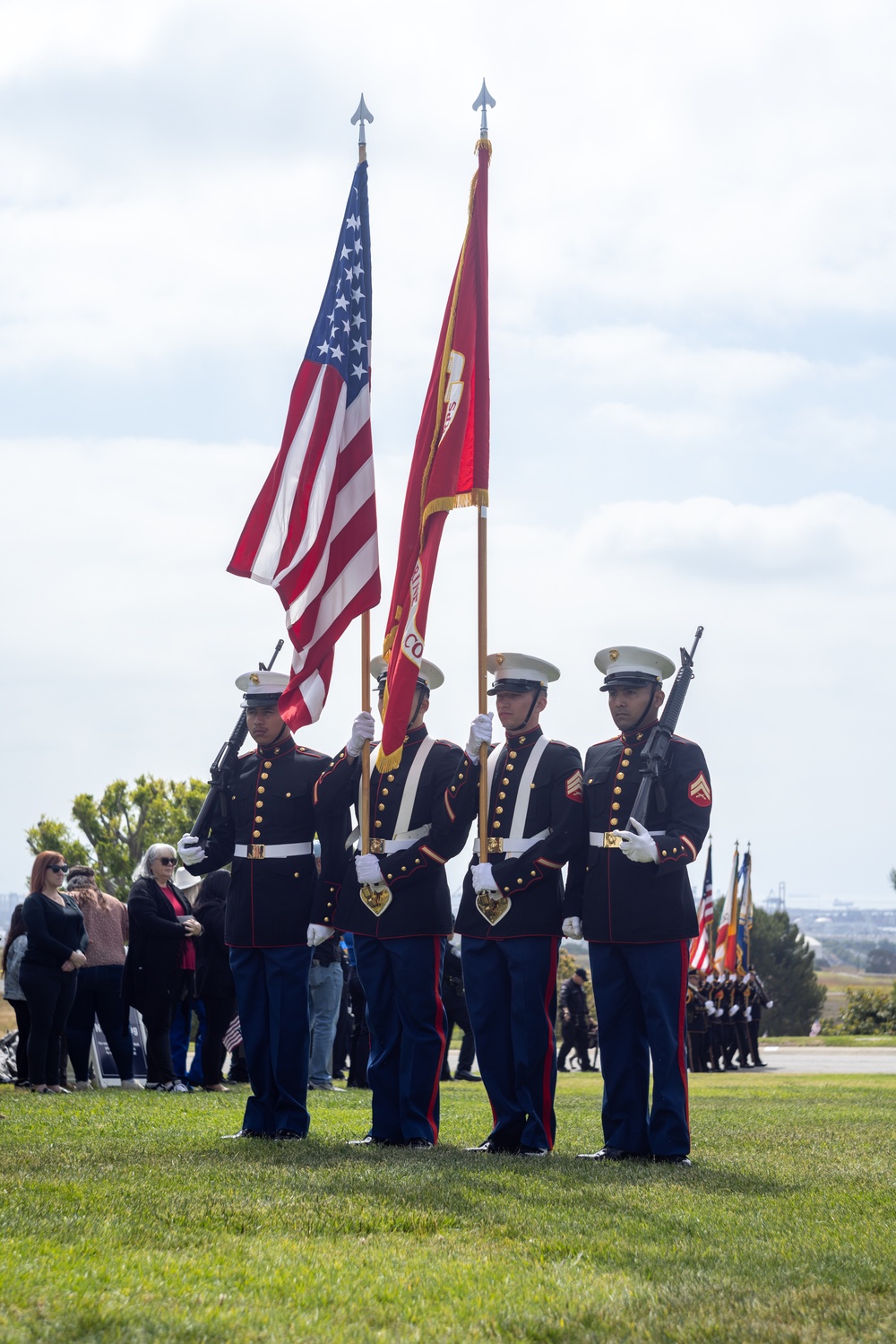 U.S. service members attend Memorial Day observance during LA Fleet Week