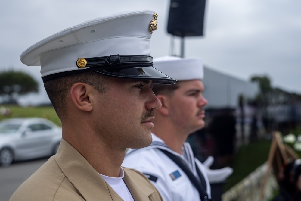 U.S. service members attend Memorial Day observance during LA Fleet Week