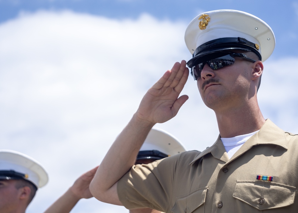 U.S. service members attend Memorial Day observance during LA Fleet Week