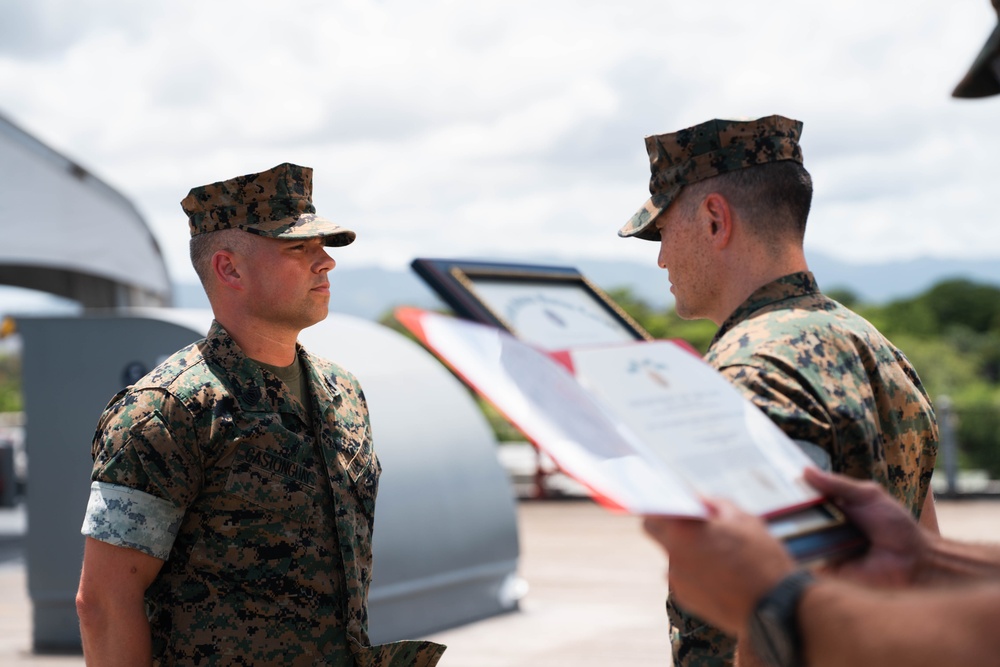 MSgt Gastonguay promotes to the rank of Master Gunnery Sergeant