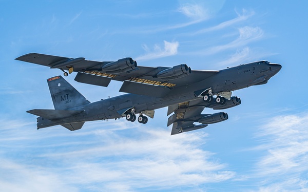 Bomber Task Force Europe: U.S. B-52s take off from Morón AB, Spain