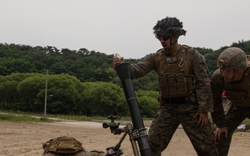 Activated Reserve Marines Conduct a Mortar Range during Korea Viper 25.4