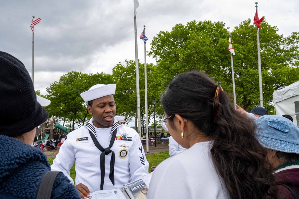 Recruiters attend a Fleet Week Festival