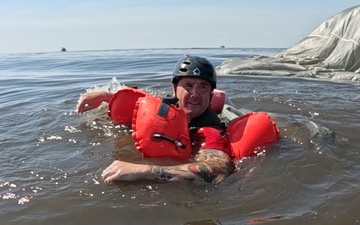 Army paratroopers conduct water jump into Lake Okeechobee