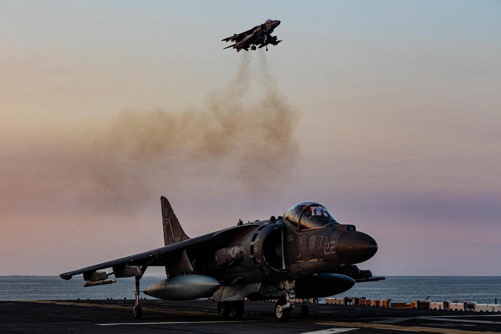 22nd MEU | Harrier Flight Ops Aboard USS Iwo Jima
