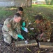 Service members conduct G6PD field testing as part of the disease surveillance efforts at No Sick Soljia 2025 in Wewak, Papua New Guinea.