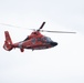 U.S. Coast Guard MH-65 dolphin conducts a search and rescue demonstration off the Homeport Pier in Staten Island during Fleet Week NYC 2025.