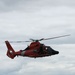 U.S. Coast Guard MH-65 dolphin conducts a search and rescue demonstration off the Homeport Pier in Staten Island during Fleet Week NYC 2025.
