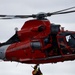 U.S. Coast Guard MH-65 dolphin conducts a search and rescue demonstration off the Homeport Pier in Staten Island during Fleet Week NYC 2025.