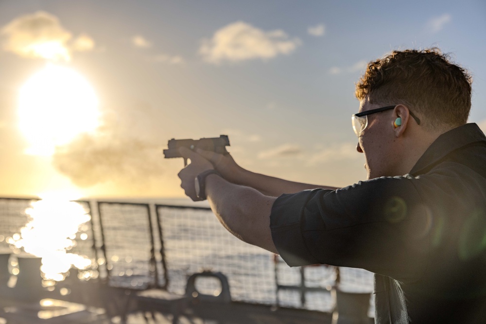 Small Arms Qualification Course aboard USS Ralph Johnson