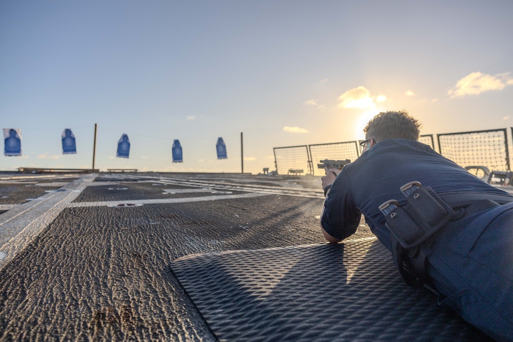 Small Arms Qualification Course aboard USS Ralph Johnson