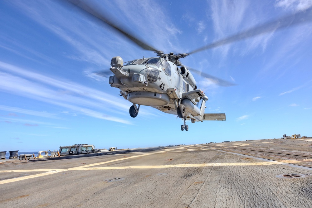 Flight Operations with HSM 49 and USS Ralph Johnson