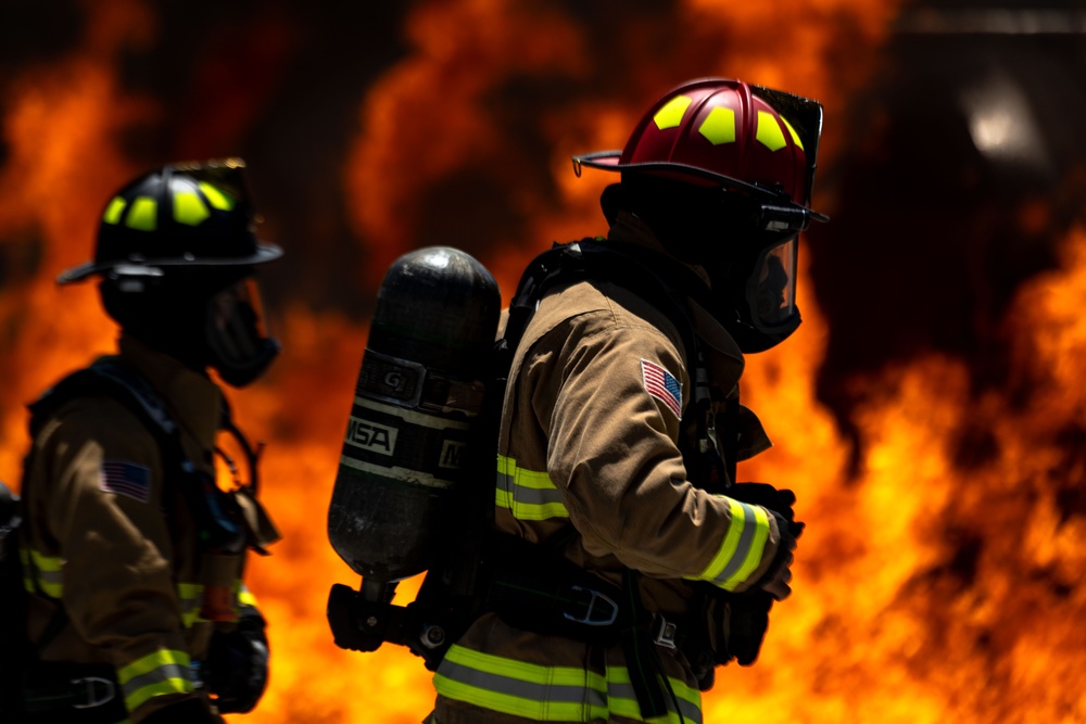 Charleston firefighters demonstrate live fire capabilities