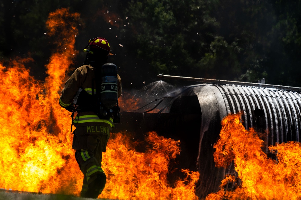 Charleston firefighters demonstrate live fire capabilities