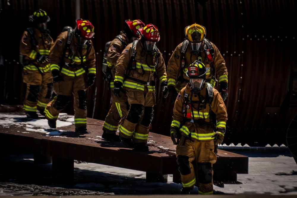 Charleston firefighters demonstrate live fire capabilities