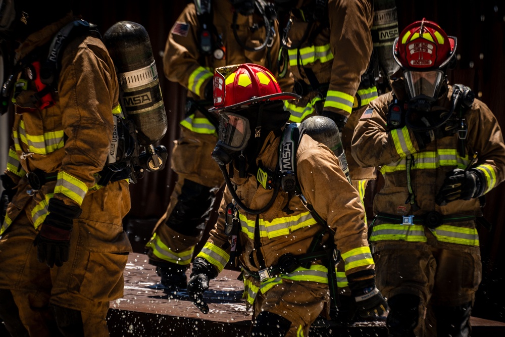 Charleston firefighters demonstrate live fire capabilities