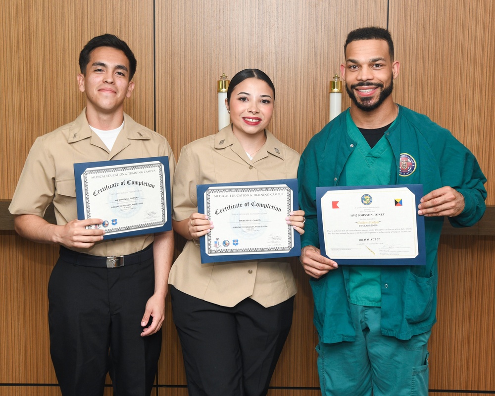 Navy Medicine Readiness and Training Command Camp Lejeune holds graduation ceremony for Surgical Technician program students