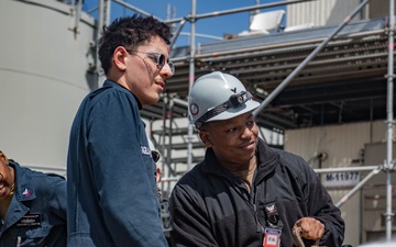 USS Ronald Reagan (CVN 76) Sailors conduct firefighting training