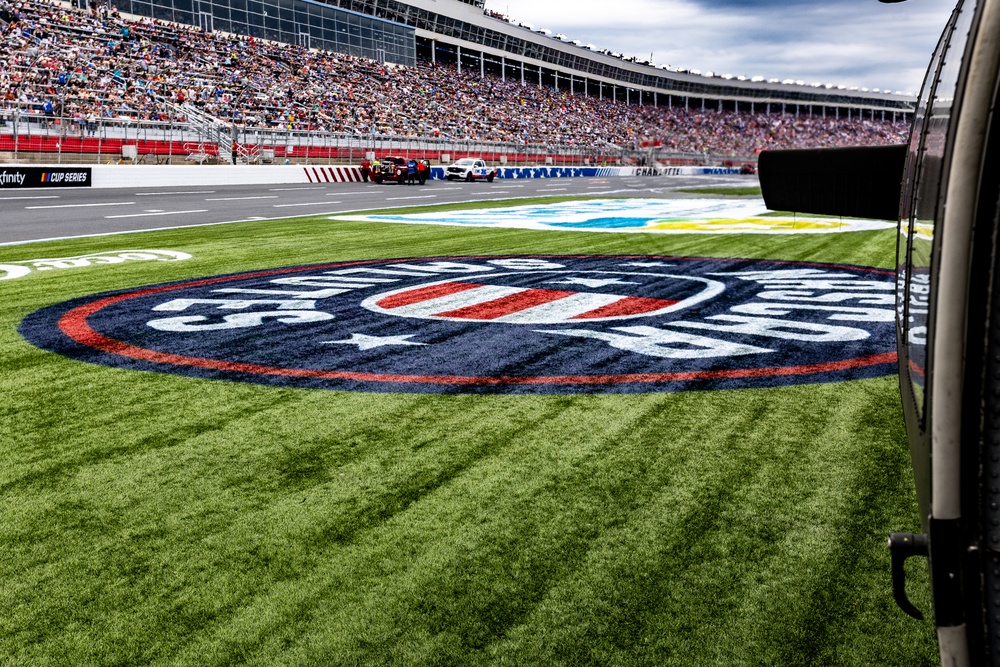 The 82nd Combat Aviation Brigade conducted a flyover and skills demonstration at the 2025 Coca-Cola 600 race