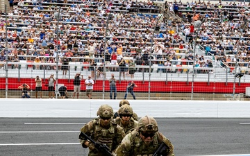 The 82nd Combat Aviation Brigade conducted a flyover and skills demonstration at the 2025 Coca-Cola 600 race