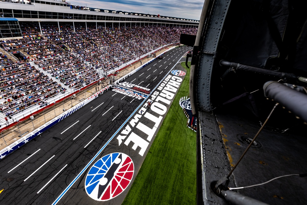 The 82nd Combat Aviation Brigade conducted a flyover and skills demonstration at the 2025 Coca-Cola 600 race