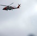 Coast Guard Jayhawk flies over the Port of Los Angeles