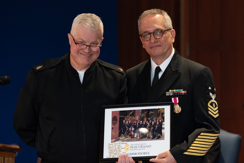 U.S. Navy Band hosts retirement ceremony for Command Masterchief James Armstrong