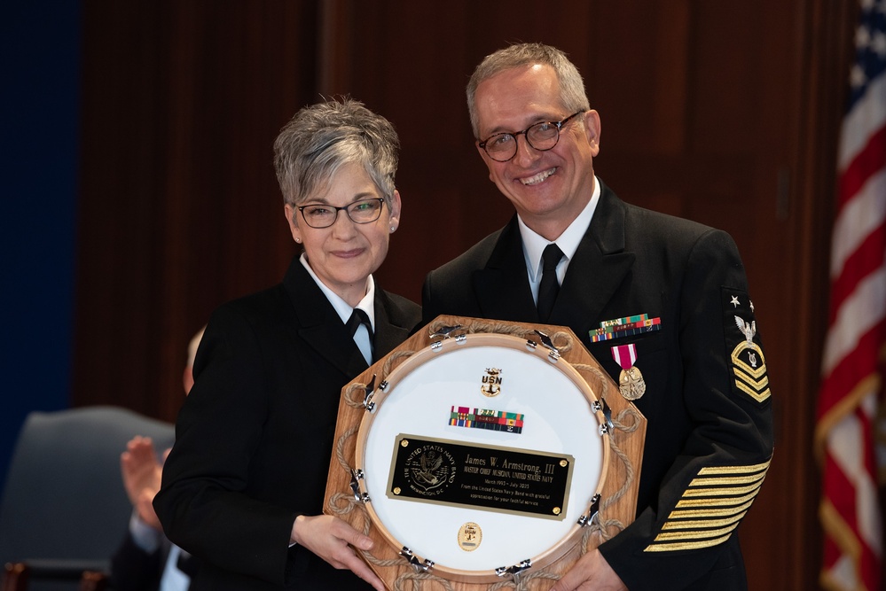 U.S. Navy Band hosts retirement ceremony for Command Masterchief James Armstrong
