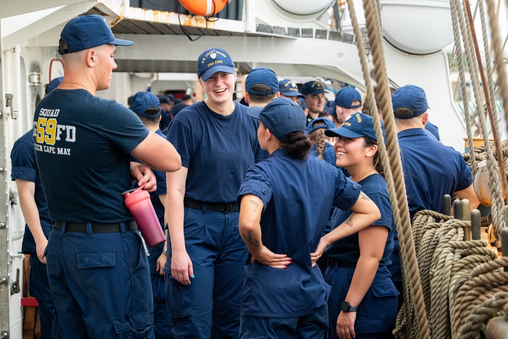 Coast Guard cadets embark USCGC Eagle in Puerto Vallarta, Mexico