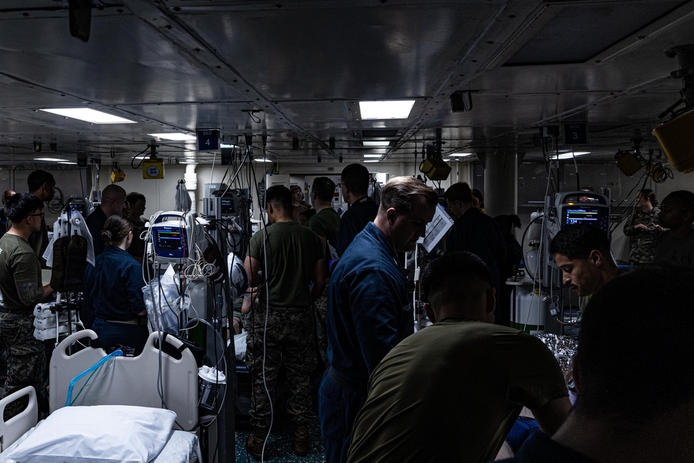 22nd MEU | Simulated Casualty Reception aboard USS Iwo Jima