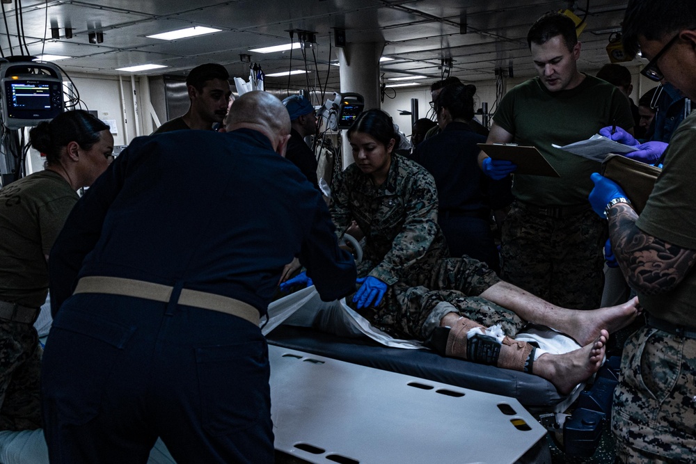 22nd MEU | Simulated Casualty Reception aboard USS Iwo Jima