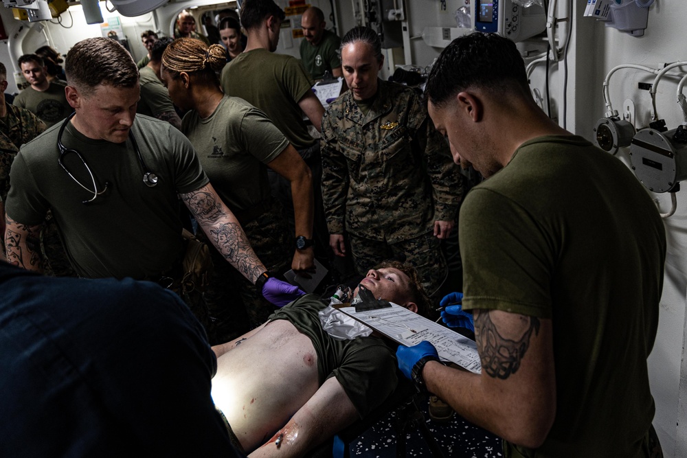 22nd MEU | Simulated Casualty Reception aboard USS Iwo Jima
