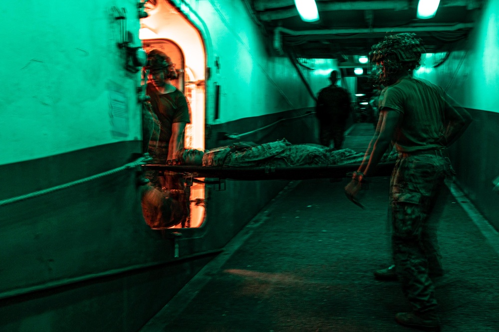 22nd MEU | Simulated Casualty Reception aboard USS Iwo Jima